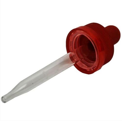 Red Glass Child Resistant Dropper - 20-400 fits 1 oz Bottles